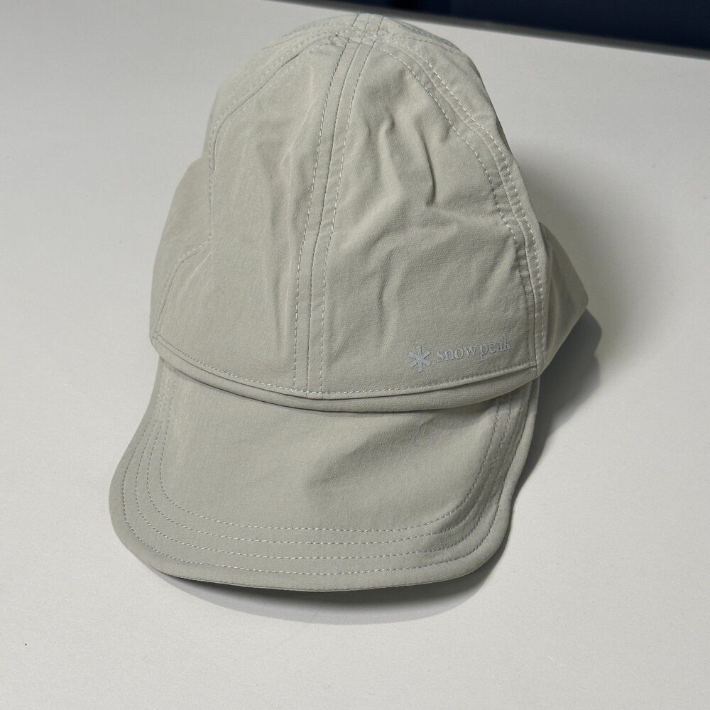 Snow Peak Water-Repellent Stretch Cap Gray Nylon Vented Camp Hat One Size